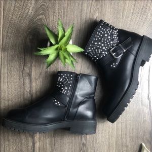 ASOS 7W studded moto boot